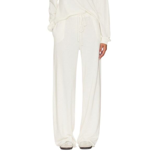 Revolve Lanston Porter Wide Leg Sweatpant Off White Size Large Drawstring Waist - Picture 1 of 10
